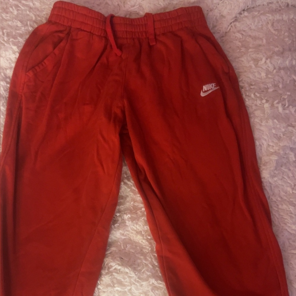 Nike Red Sweatpants Athletic Fit Joggers